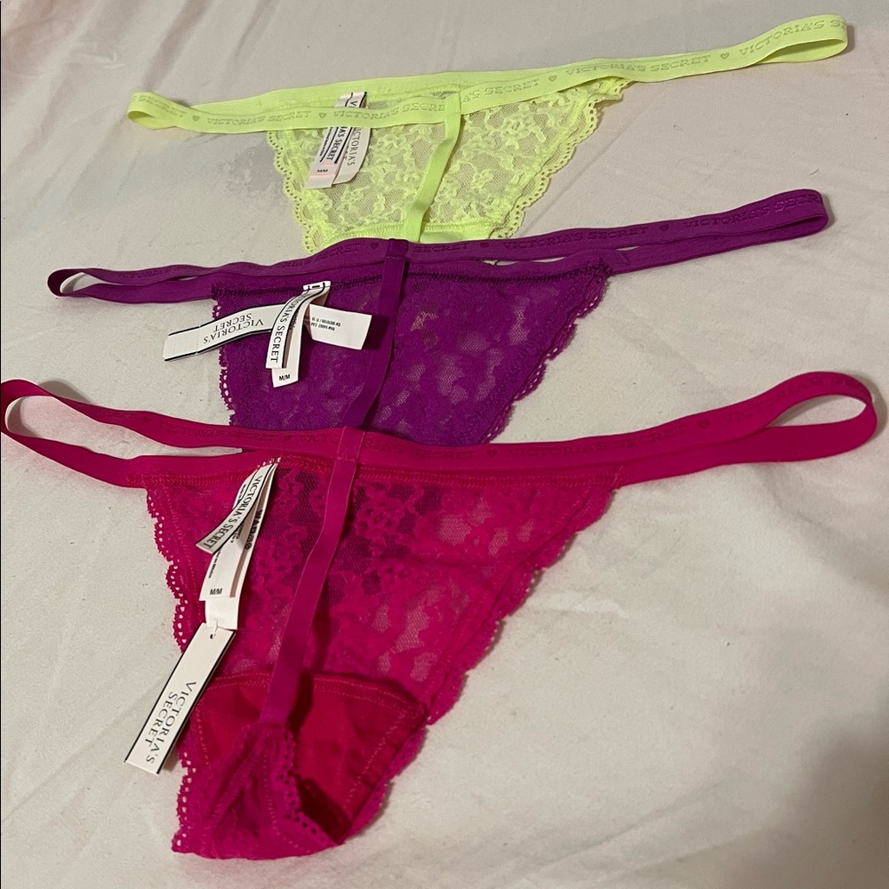 Victoria’s Secret V String Bundle 3 Nwt Size M - image 1
